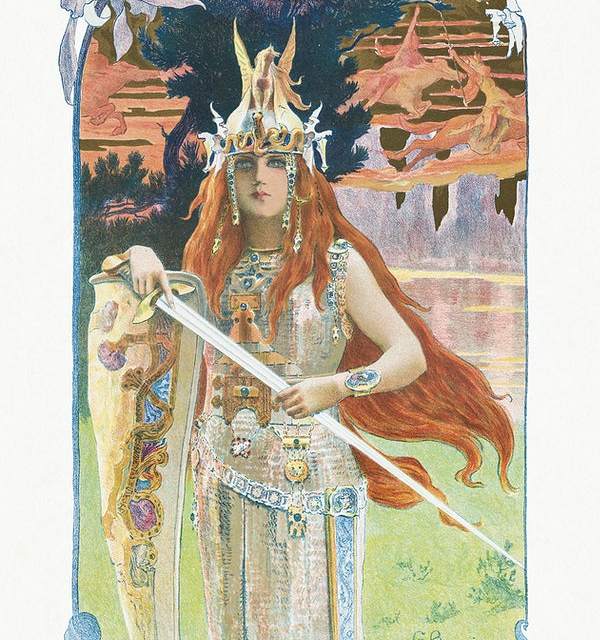 Burnnhild %281899%29 by gaston bussi%c3%a8re. original from the met museum. digitally enhanced by rawpixel